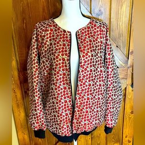 Anthropologie Eva Franco, Poppy Flower Bomber Jacket Size 1X
